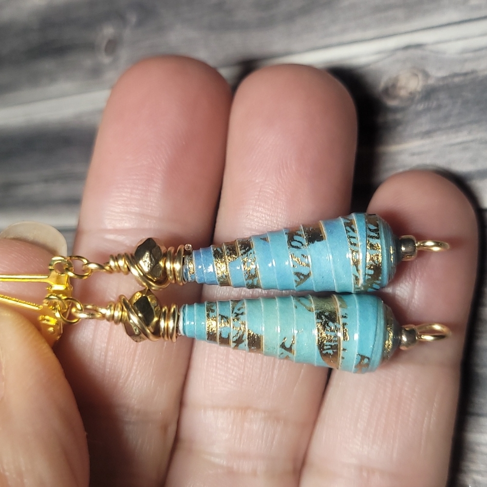 Handmade Paper Bead Earrings